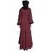Umbrella abaya with embroidery patchwork- Maroon